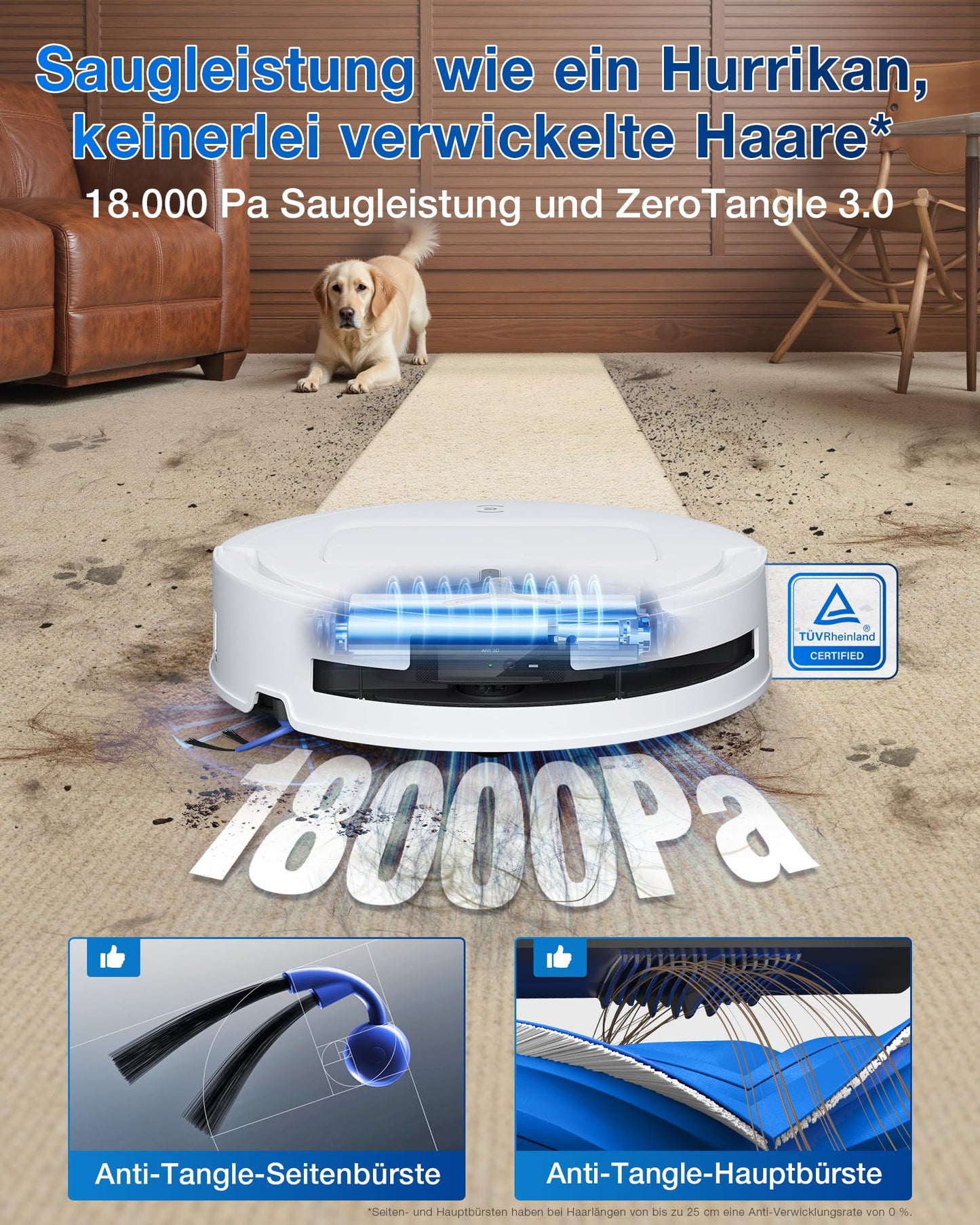 ECOVACS DEEBOT T80 Omni Saugroboter mit Wischfunktion & ZeroTangle 3.0