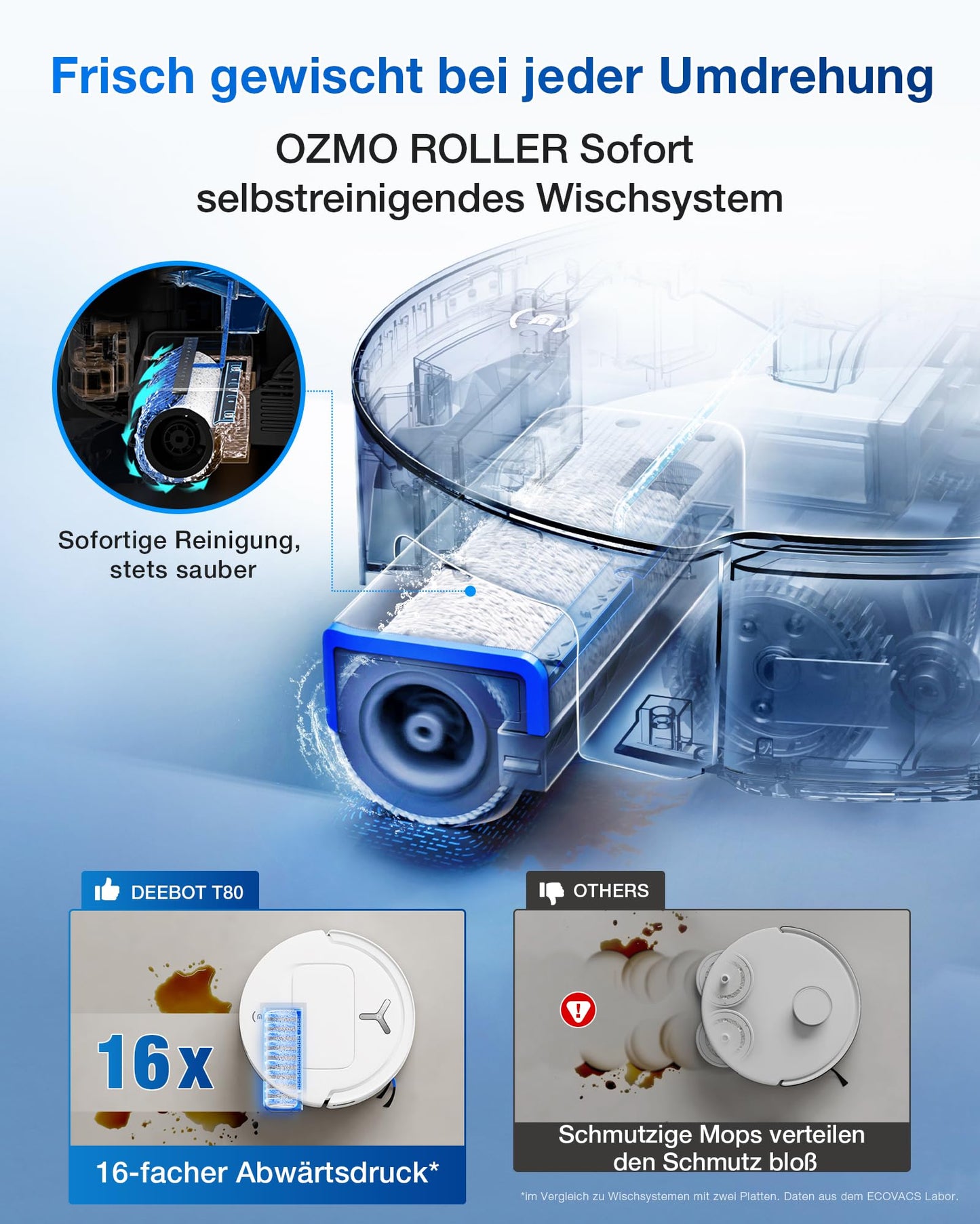 ECOVACS DEEBOT T80 Omni Saugroboter mit Wischfunktion & ZeroTangle 3.0